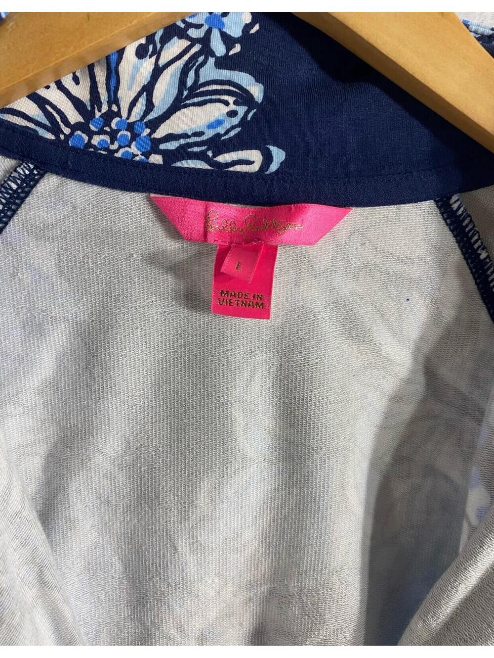 Lilly Pulitzer 1/2 Zip UPF 50+ Skipper Popover Blue White Floral Size L [COPY] - Picture 3 of 9